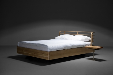 orig. BOW Designer Bett aus Massivholz modern elegant in Schwebeoptik